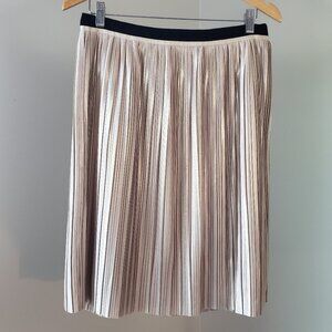 Tommy Hilfiger Gold Knee Length Accordion Pleat Skirt
